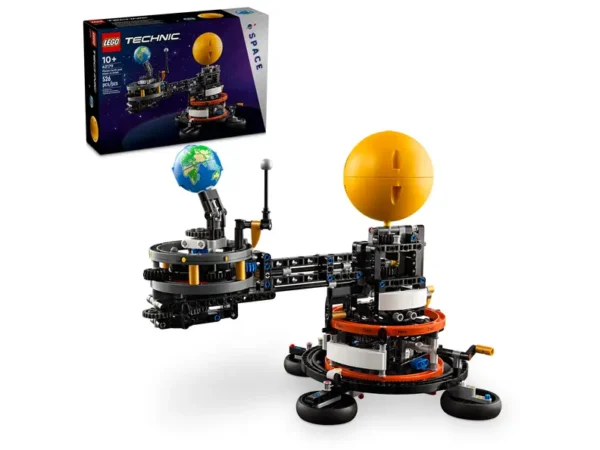 Lego Planet Earth and Moon in Orbit