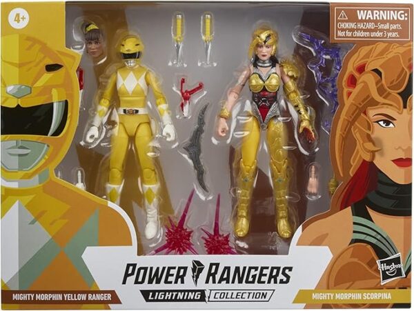 Power Rangers Lightning Collection Mighty Morphin Yellow Ranger Vs. Scorpina 2-Pack 6-Inch Action Figure Toys